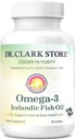 Dr Clark Store Omega-3 Islandiaic Fish Oil Suplemento – 1000mg, 80 Softgels, apoya el corazón, cerebro y salud conjunta