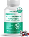Liposomal Nicotinamide Riboside Trans-Resveratrol Coenzyme Q10 Vitamina C - Apoya el envejecimiento saludable, el envejecimiento saludable de la piel, promueve la piel sana hecha y testada en los EE.UU.