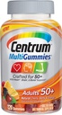 Centrum MultiGummies Adultos (120 Conde, Cereza Natural, Berry, Orange Flavor) Multivitamin/Multimineral Suplemento Gummies, Vitaminas B12, D, E, Edad 50+