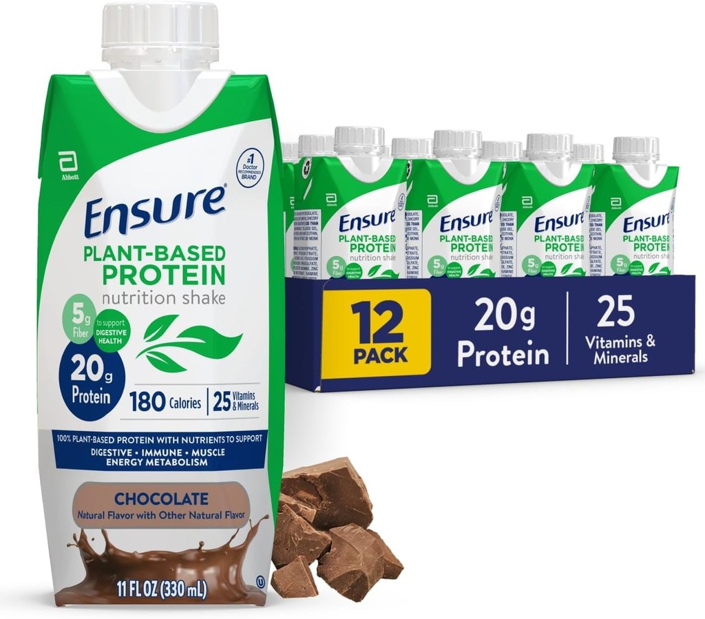 Asegurar la alimentación vegana de base vegetal de chocolate Shake I sin gluten I sin lácteos libre de soya 12 Pack