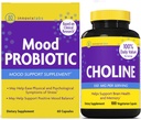 InnovixLabs Choline & Mood Probiotic Bundle Choline Bitartrate 550mg (100 cápsulas) Mood Probiotic (60 cápsulas). Soporta Memoria, Mood, Brain Health " Boost Cognitive.*