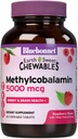 Bluebonnet Nutrition EarthSweet Methylcobalamin 5,000 mcg Active Coenzyme Form of Vitamin B12 Supports Energy Boost &amp; Metabolism - Vegan, Gluten-Free - Raspberry Flavor - 60 Chewable Tablets