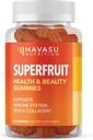 Superfruit Vegan Gummy Beauty Vitaminas con Collagen Mejorando Ingredientes para la piel del cabello y el crecimiento de uñas - Perfect Vegetable Gummies Alternativa para Collagen Pills
