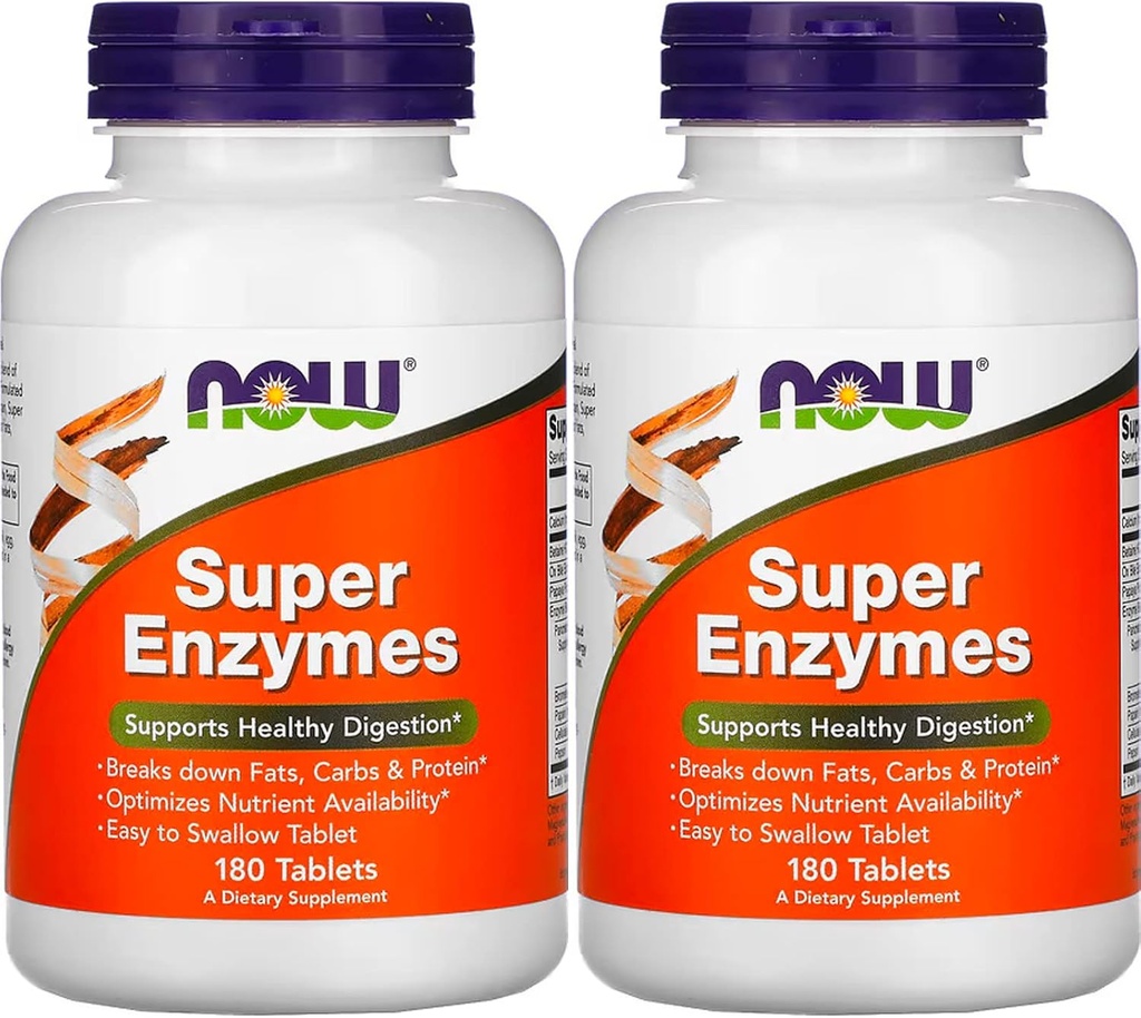 AHORA Alimentos Super Enzymes, 180 Tabletas (180 Tabs X 2)