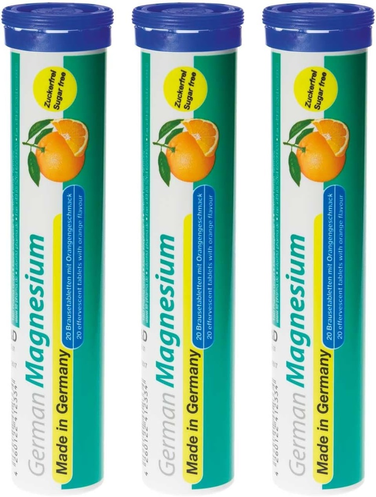 Suplemento de óxido de magnesio alemán ← Tablas efervescentes ← Orange Flavor – 200 mg Magnesium per Serving ← Sugar Free, Vegan – TácD Pharma – Made in Germany
