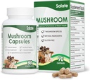 Suplemento de la manguera del león de Salate Extracto orgánico de la memoria y el foco, Immune Soporte Cerebro cápsulas, 100% extractos del cuerpo de frutas, No Mycelium Vegan Mushroom Suplemento (90 caps)