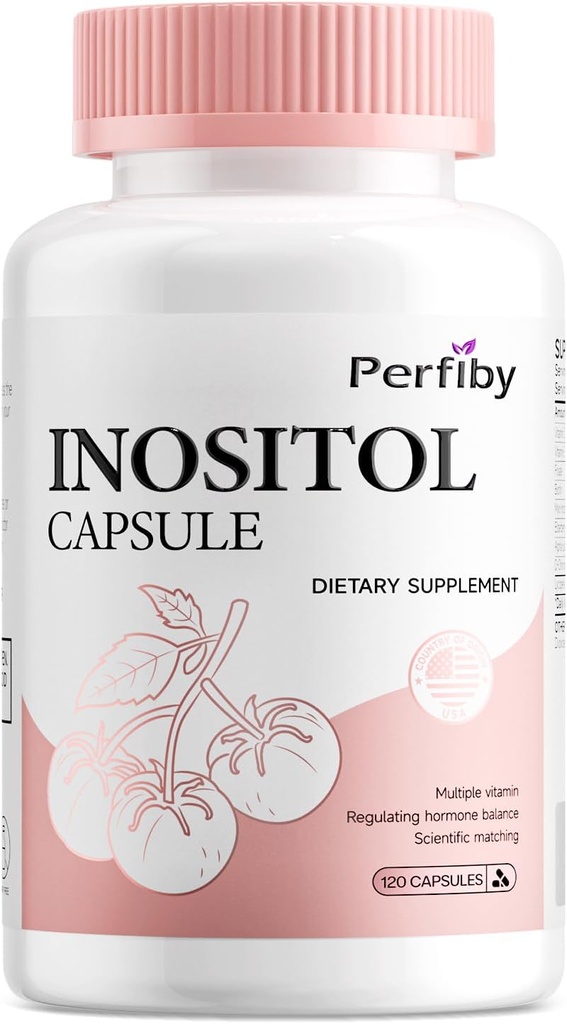 Suplemento de Inositol, Myo-Inositol " D-Chiro cápsulas con folato, vitamina D, ciclo menstrual regulado " apoyo ovárico - 120 cuenta, suministro de 60 días