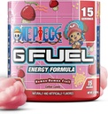 G Fuel ONE Piece Human-Human Energy Drink Powder, Pre Workout Caffeine Mix for Gaming, Sugar Free Focus Amino, Vitamina + Antioxidantes, 3.7oz (Cotton Candy, 15 Servings)
