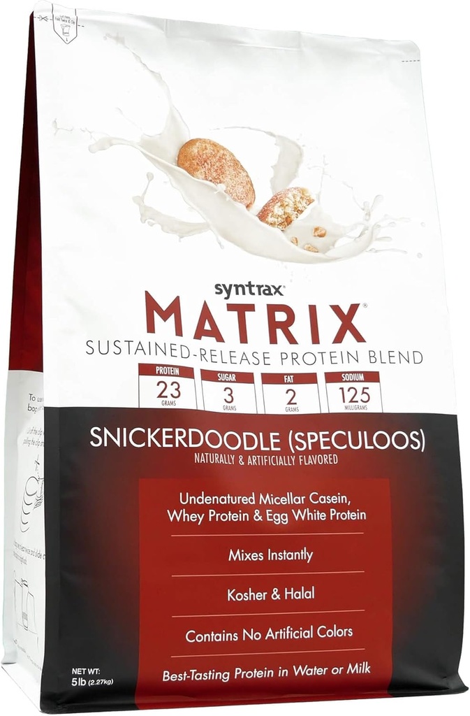 Syntrax Nutrition Matrix, Sustained-Release Protein Blend, Snickerdoodle with Real Cookie Pieces 5 lbs.