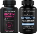 Vital Vitaminas Complejo de Biotina Capsules + cápsulas de resveratrol
