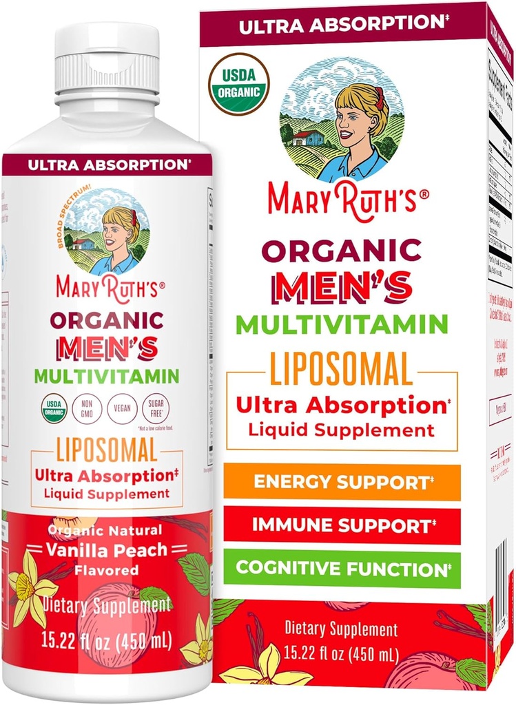 MaryRuth Organics Multivitamin for mens ← Sugar Free mens Multivitamin ← Vitaminas Líquidas para los hombres  Immune Support Suplemento ← Salud Cognitiva &amp; Bienestar general ← Vegan ← Non-GMO  15.22 Fl Oz