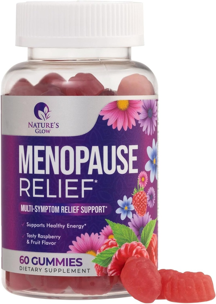 Suplemento de la menopausia para las mujeres - Alivio de la menopausia multi-beneficio completo Gummy para las sudaderas de la noche de los flashes calientes leves, balance natural y apoyo energético, vitaminas menopáusicas, no GMO - 60 Gummies
