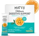 Matys Apoyo Digestivo Infantil, Prebiótico &amp; Paquetes de Polvo Probiótico para Salud Digestiva Infantil, Edades 4 Años +, Awesome Orange Flavor, No Añadido Sugar, Gluten Gratis, Fast Melt, 30 Single Serve Packets