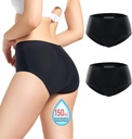 Ropa interior para mujer 150ml Alta Absorbent Leak Proof Underwear Lavables Mujeres Información sobre Incontinencia para Mujeres Período de Incontinencia Postparto Leakage Panties Protective 2pcs-M