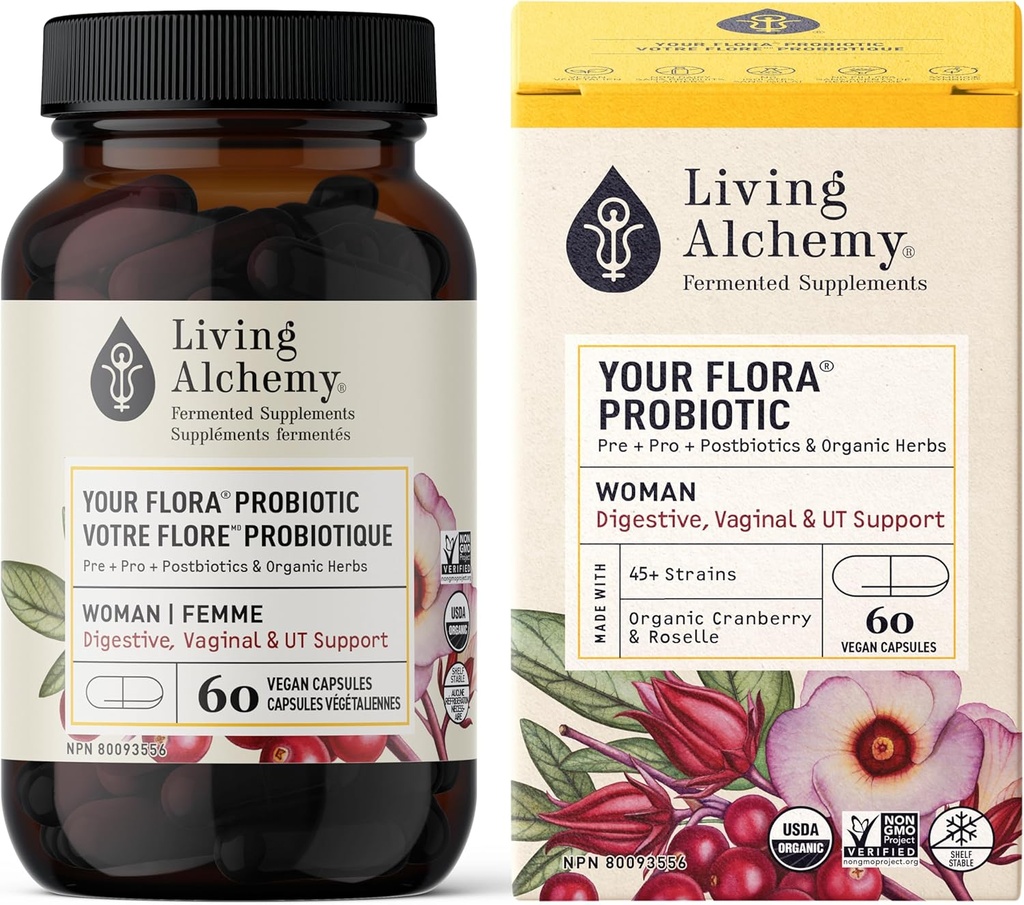 Vivir Alquimia Mujer Orgánica Digestiva Su Flora Probiótico, 60 TC