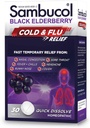 Sambucol Cold and Flu Relief Tablets - Homeopathic Cold Medicine, Cold Remedy for Adults, Black Elderberry for Colds, Zinc Cold Remedy - 30 Count