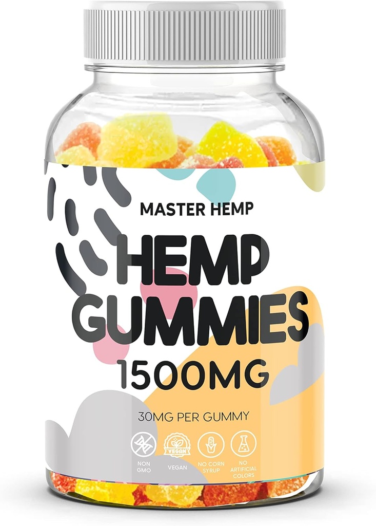 Hemp Gummies Orgánica Hemp Oil Extract Gummy Advanced Extra Strength Supplement for Adults - Nature's Leaf Fruite Flavor Low Sugar Made in USA