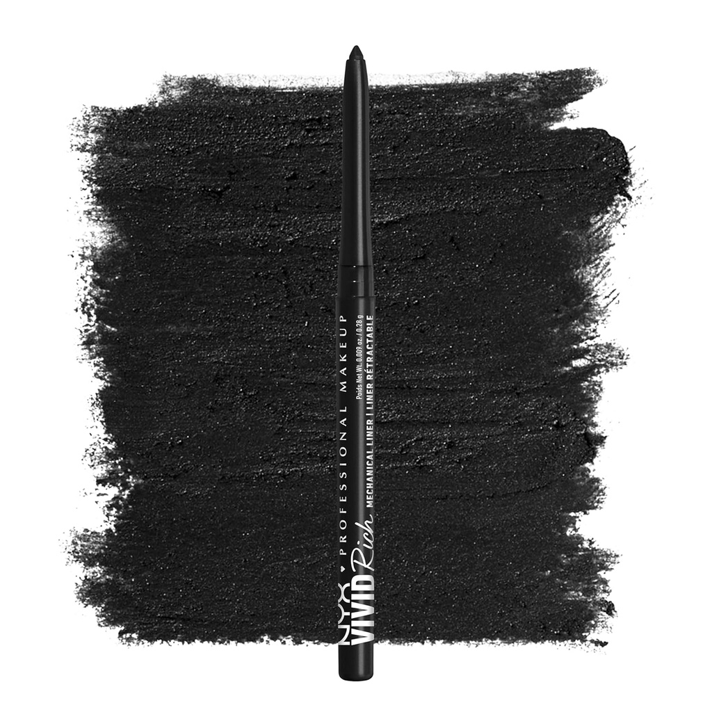 NYX MAKEUP MEchanical Eye Pencil,Vivid Rich Mechanical, Creamy Retractable Eyeliner - Siempre Onyx, Black Eyeliner