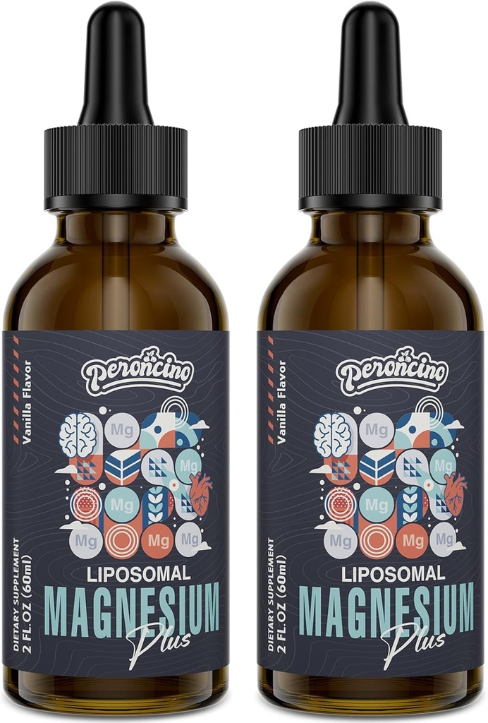 Liposomal Magnesium Citrate Drops for Gut and Bone Health, Mood and Stress Management, Powerful Formula with Vitamin B6 and Zinc Gluconate 60ml (2.04 Fl Oz (Pack of 2))