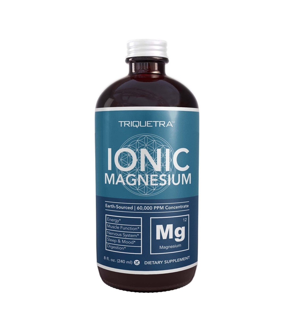 Magnesio líquido Silencioso 8 oz - Ionic Magnesium Chloride, más alto &amp; más rápido Absorción - Calm Mood, Sleep, Muscle Cramps & Spasms, Natural Laxative – Vegan, Glass Bottle (96 Servings)