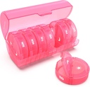 Organizador semanal de píldoras 7 días 2 veces al día, Sukuos gran caja de carga de viaje para píldoras/Vitamin/Fish Oil/Supplements, Daily Medicine Organizer Box, BPA Free Pill Case, Easy to Clean