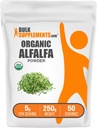 BulkSupplements.com Orgánica Alfalfa Grass Powder - Alfalfa Suplemento, Green Superfood Powder - Vegan &amp; Gluten Gratis, 5g por Serving, 250g (8.8 oz) (Pack of 1)