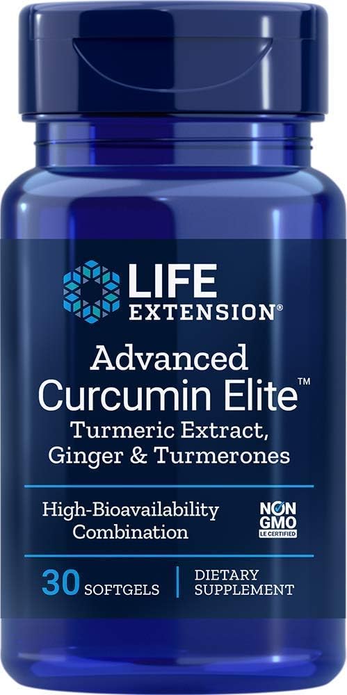 Ampliación de vida Bio-Curcumin avanzada con Ginger & Turmerones, 30 Softgels
