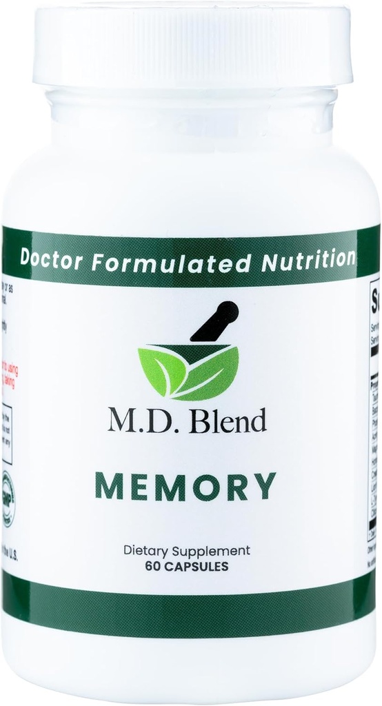 Memoria - Natural Blend - Experto Formulado Suplemento para el Bienestar Cognitivo, Memoria, " Función Neural - Premium L-Tyrosine, Phosphatidylserine, Bacopa Monnieri - 30 cápsulas 2 Pack