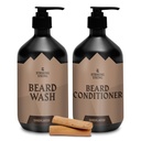 Striking Viking Beard Care Set (Sandalwood) - Paraben &amp; Sulfate Free Shampoo with Jojoba Oil - Deep Clean for All Beard Types (10oz Por Bottle)
