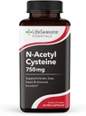 LifeSeasons Essentials N-Acetyl Cysteine (NAC) - Supports Brain, Liver, Heart & Immune Function - Detoxification Supplement - Boosts Immunity & Kidney Health - 60 Capsules