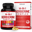GLP-1 Suplemento 14 en 1 Fórmula (GLP1 Suplemento con Berberina, ACV, Cromo, Ceilán Canela, Turmeric &amp; More) Apoyo Gut Health &amp; Metabolism - Tercer Partido Probada, Vegan Safe &amp; USA Made