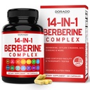 GLP-1 Suplemento 14 en 1 Fórmula (GLP1 Suplemento con Berberina, ACV, Cromo, Ceilán Canela, Turmeric &amp; More) Apoyo Gut Health &amp; Metabolism - Tercer Partido Probada, Vegan Safe &amp; USA Made