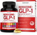 GLP-1 Suplemento 14 en 1 Fórmula (GLP1 Suplemento con Berberina, ACV, Cromo, Ceilán Canela, Turmeric &amp; More) Apoyo Gut Health &amp; Metabolism - Tercer Partido Probada, Vegan Safe &amp; USA Made