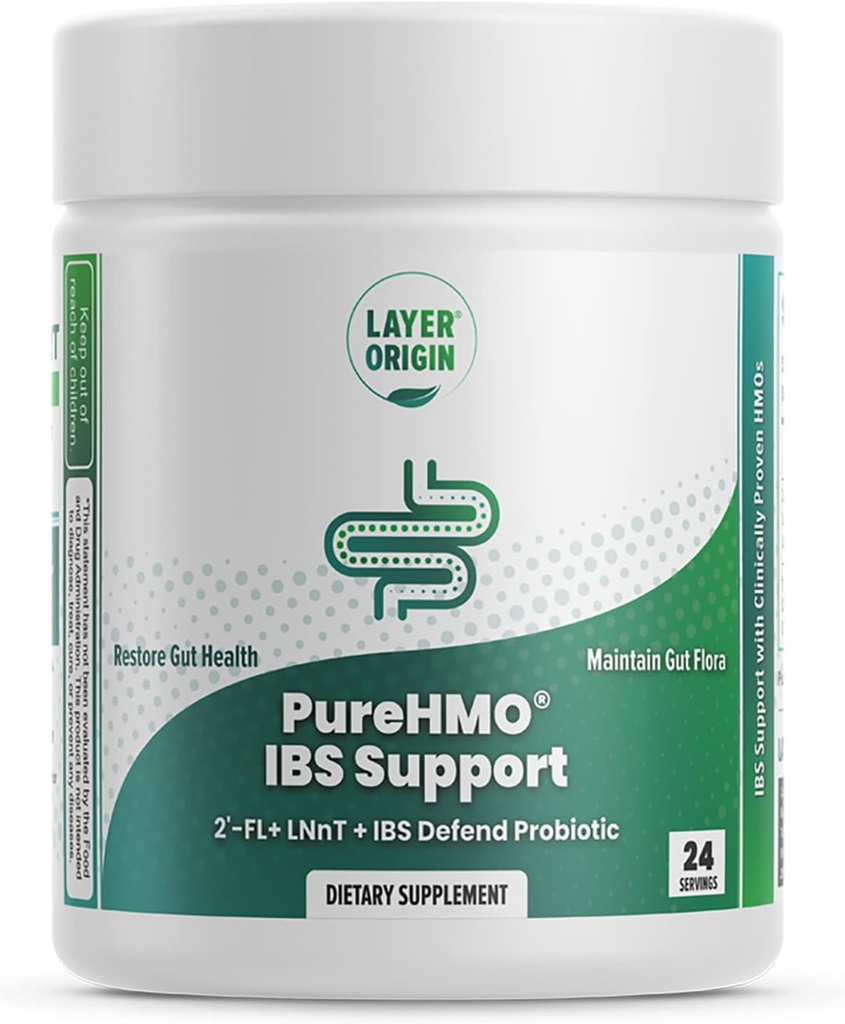 Orígen de capas PureHMO IBS Soporte - Super Prebiótico de prueba clínica + Probiótico para IBS - Fortalecer las barreras de Gut y restaurar sus funciones de Gut