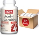 Jarrow Formulas Acetyl L-Carnitine 500 mg, Suplemento dietético, Amino Acid Support for Brain Health and Antioxidants, 60 Veggie Capsules, 60 Day Supply(Pack of 12)