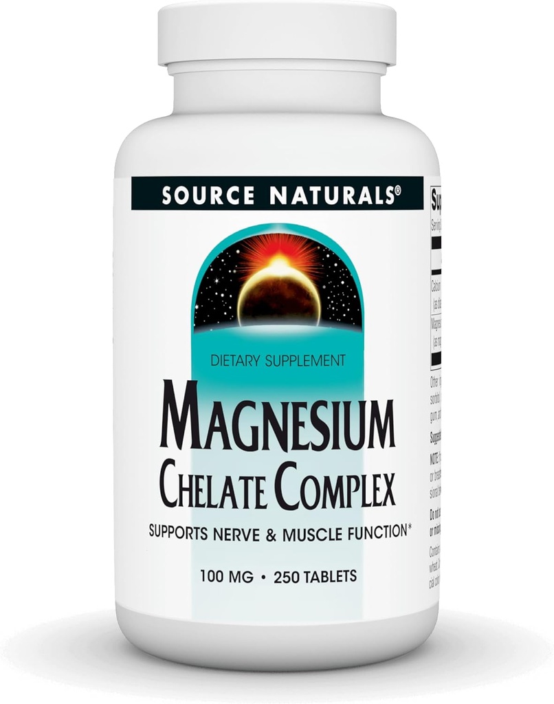 Fuente Naturals Magnesium Chelate - Soporte Nerve &amp; Muscle Function - 250 Tablets
