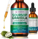 Soursop Graviola Liquid Drops Suplemento con Sea Moss Extract, Soursop Bitters Liquid for Cell Support &amp; Regeneración, Inmunity, Liver, Antioxidant, Graviola Leaves Extract 2 Month Supply 60ML