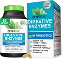 Zenwise Health Digestive Enzymes for Gut Health & Bloating Relief - Multi Enzymes Digestion Supplement with Probiotics, Bromelain " Papaya for Digestive Health Support - Men " Women - 60 Count