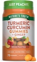 La verdad de la naturaleza Turmeric y Gummies de jengibre TENED 70 Conde TENIDO Peach Flavor TENGA Vegan, No Gluten Free Supplement