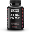 Gains in Bulk L Arginine Amino Acids Suplemento para Nitric Oxide Support, Suplementos para Hombres con L-Arginina, L Citrulline y L Ornithine, Muscle Pump, Energy and Heart Health Support, 90 Capsules