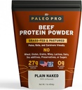 PaleoPro Protein Powder Grass-Fed, Pastured, Cage-Free Protein TEN Gluten " Dairy Free. No Sugar, Soy, Grains o Net Carbs TEN Paleo " Keto Friendly - 15 Servings (16 oz, Plain)