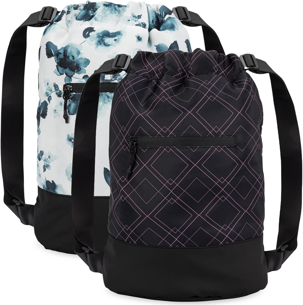 Mochila floral de 2 patas GOMOYO con correa de hombro ajustable, 18 x 14 x 7 pulgadas, perfecta para gimnasio, viajes y noches