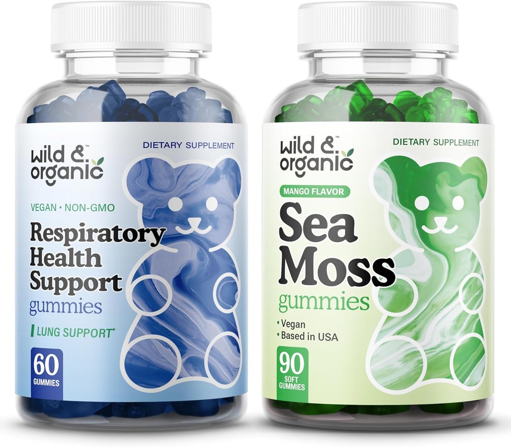 Wild &amp; Organic Lung Detox Gummies & Sea Moss Gummies
