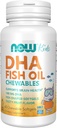 NOW Foods Supplements, DHA Kids 100 mg, Supports Brain Health*, Fruit Flavor, 60 Chewable Softgels, packaging may vary