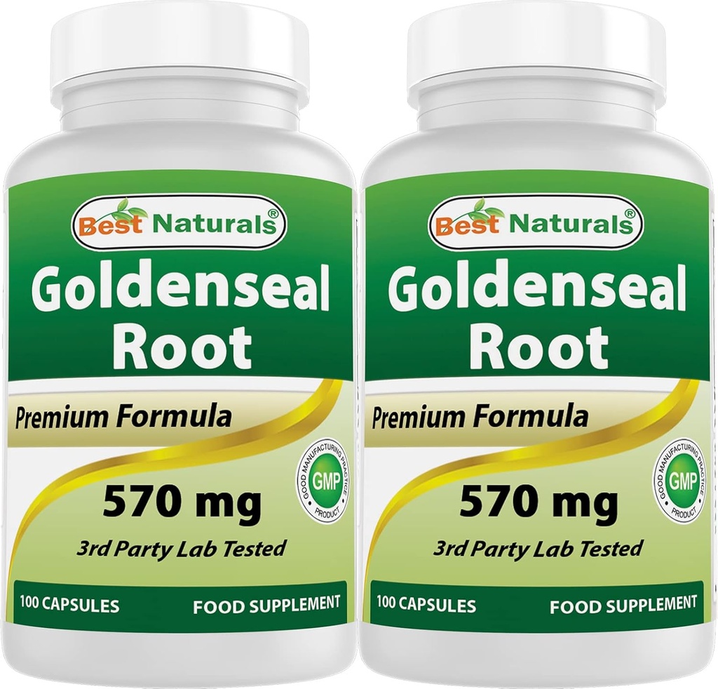 Best Naturals Goldenseal Root 570 mg (Non-GMO) 100 Capsules (100 Count (Pack of 2))