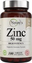 Zinc 50mg [High Potency] Suplemento - Sistema de Soporte Inmunitario de Zinc Natural (Oxide/Citrate) 100 Tabletas, Hecho por el Potent de la Naturaleza.