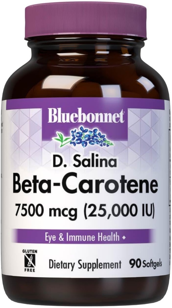 BlueBonnet Mixed Beta-Carotene 25000 U Soft Gels, Redish Brown, 90 Conde