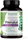 Laboratorios de esmeralda Prenatal 1-Daily Multi - Multivitamínico prenatal con folato metilado, hierro, junta integral de alimentos &amp; más - libre de soja, libre de gluten - 30 cápsulas vegetales