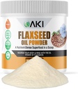 AKI Flaxseed Oil Powder - Packed with Essential Nutrients Like Omega-3 Fatty acids, Fiber, & Lignans - Free from Artificial Additives, Made with Ideal Quality Ingredients (5.30oz/150g)