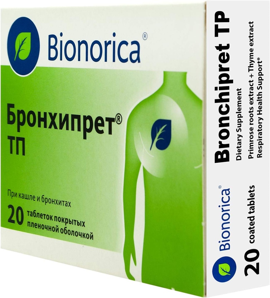 Bronchipret TP (con extractos de Primrose y Thyme) para Salud Respiratoria - 20 Tablas